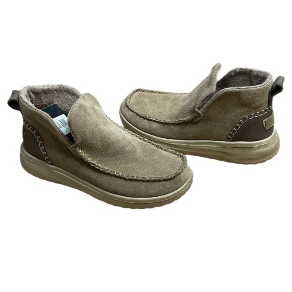 Hey Dude NWT Chestnut Denny Suede Slip-On Booties Lightweight Moc Toe Comfort 7 - Picture 2 of 10